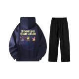 Темно-синий синий топ + черные штаны