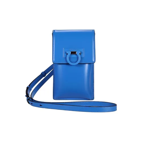 FERRAGAMO Trifolio Чехол для телефона из коровьей кожи Мужской Синий