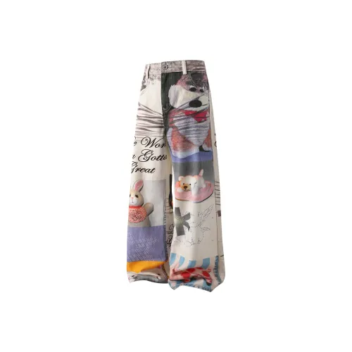 FRLMK Цифровой с принтом Унисекс Джинсы