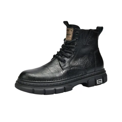 ZHENEN Колено Высокие Сноубутсы Мужские Черные