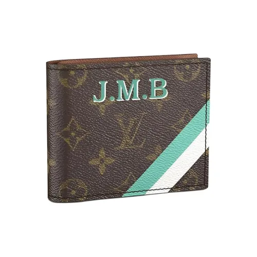LOUIS VUITTON Покрытый холст Кошелек Мужской Коричневый