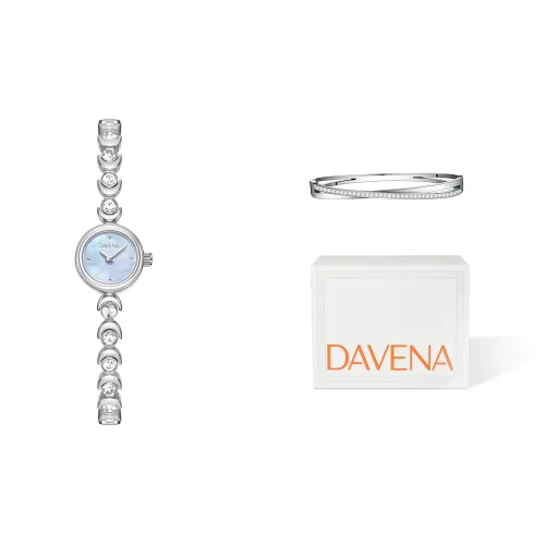 DAVENA Кварцевый Movement Женские Shining Adventure Collection Часы 15 мм Жемчужная раковина Цвет