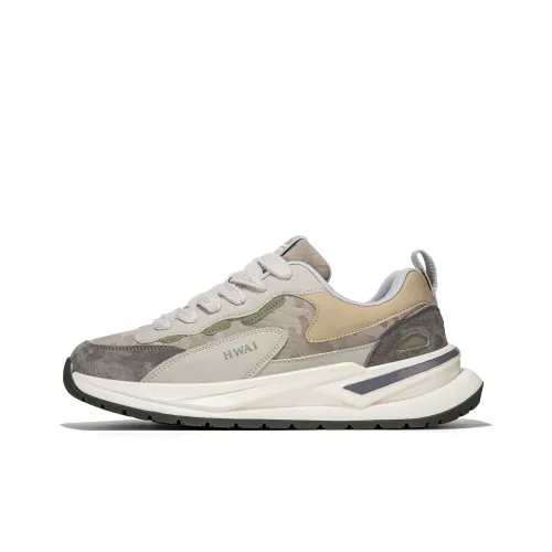 Huanwei Устойчивые к истиранию амортизаторы Низкий топ Толстая подошва Мужские кроссовки