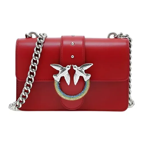 PINKO Love IconSIMPLY Коровья кожа Swallow Сумка Сумка через плечо Мини Женская Красная