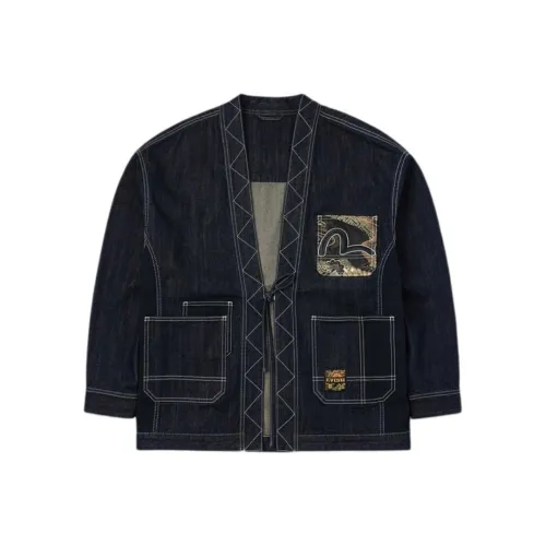 EVISU Джинсовый синий Мужской Джинсовые куртки