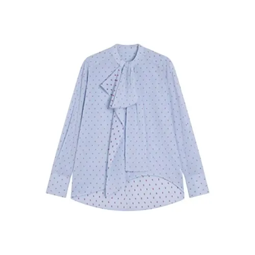 EMDPN Весенний Осенний Синий Клетка Красный Точка Повседневный Универсальный Рубашка Женская