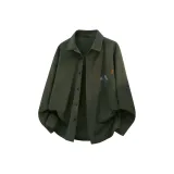 [Вельветовая Линия Дышащий] Оливково-зеленый (Три-Линия Серый Синий Логотип на груди)