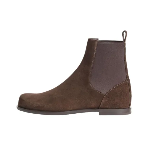 FENDI FF Короткий Челси Мужской Коричневый