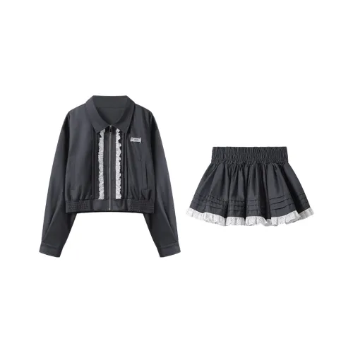 DGOLD Преппи стиль Юбка с плиссировкой Мини-юбка 2 шт Комплект одежды Женская