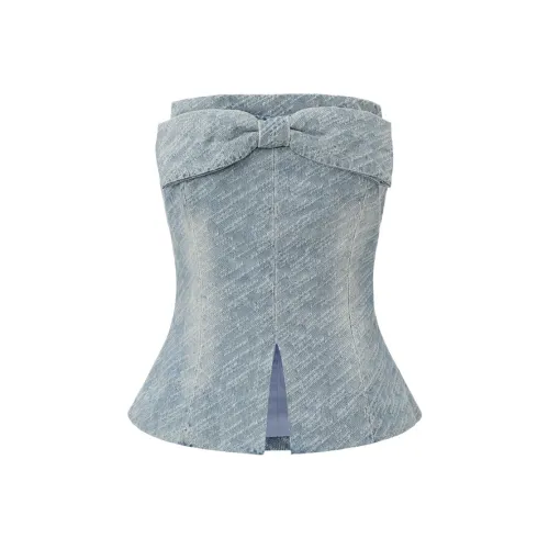 GIMING Синий Женский Короткий Топ