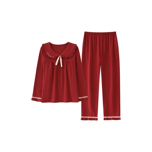 Qin Jing Красный Женский Пижамный Комплект