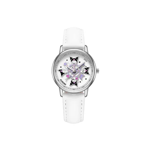 Zgo Sanrio Co Branded Кварцевый механизм Кожаный ремешок Часы Женские часы Белый циферблат