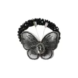 Black Butterfly Crystal Hair Tie  
Черная бабочка кристальная резинка для волос