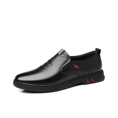 PTLS Повседневные кожаные туфли низкий топ черные мужские