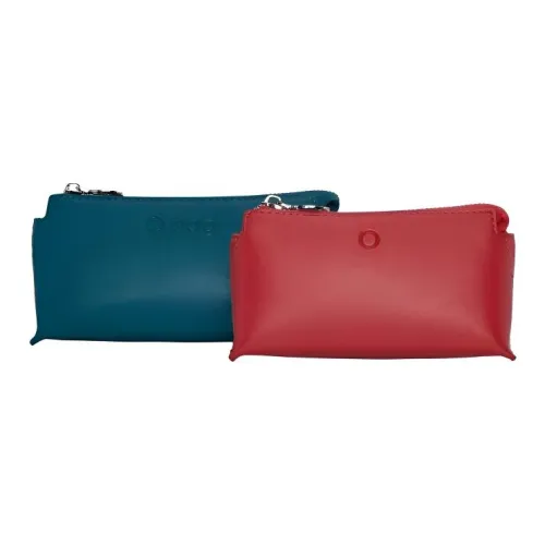 O Bag Полиуретан с Полиэстер Клатч Женские Лагунный Синий Алый