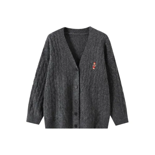 DDXZXIZI Темный GREY Пальто Женское Трикотаж