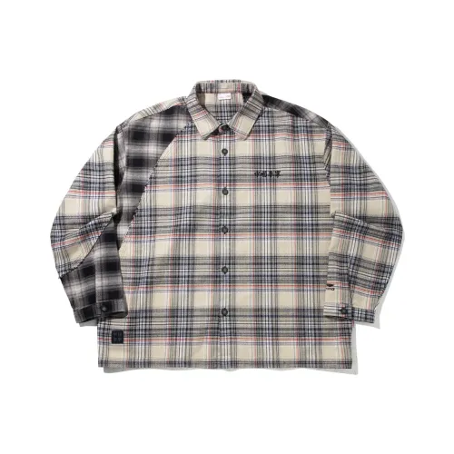 Подкладка Свет Земляной тон Мужские Рубашки