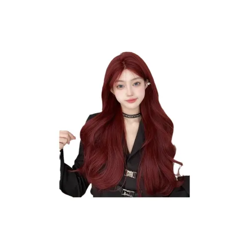 FYOSEE Передняя часть Кружево Перука для Женщин Малиново-красный Большая волна Длинные волосы Высокотемпературная пряжа Длинные кудрявые волосы