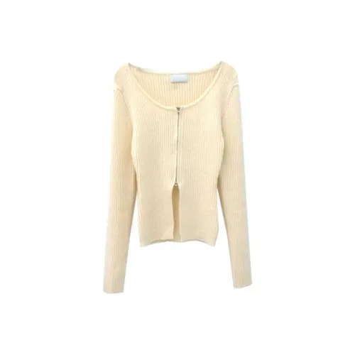 LOWEAR Круглый Slit KNIT ZIP UP Трикотаж Женский