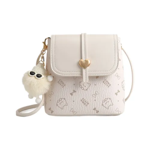 DIFFERENT FACES ПУ (полиуретан) Сумка через плечо Стандартная Женская Миндально-белая