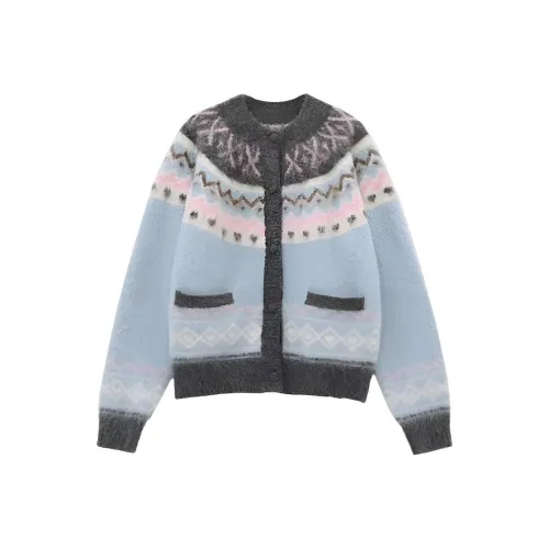 IUNOP Осень и зима Корейский стиль Свободный крой Утолщенная одежда Повседневный стиль Кардиган Женская