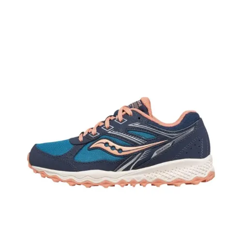Saucony Cohesion TR14 Lace Cohesion Low Топ Детские беговые кроссовки Синий Розовый Подростки
