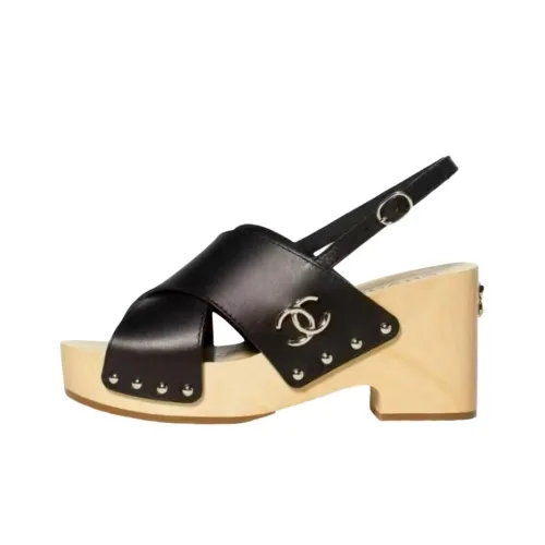 CHANEL 24C One Ремень Сандалии Женские Черный