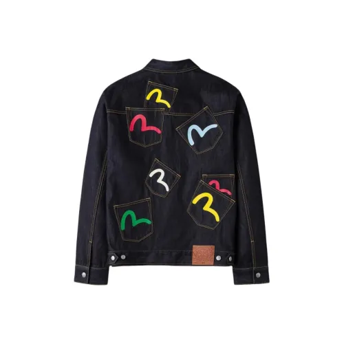 EVISU Джинсовый синий Мужской Джинсовые куртки