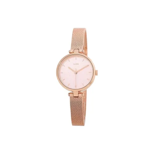 Lloyd Кварцевый механизм стальной ремешок женские часы розовый циферблат