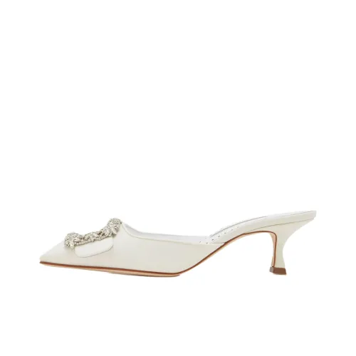 MANOLO BLAHNIK Домашние тапочки Женские Белые