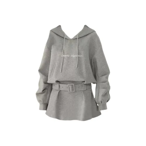 JOPPTI Серый Женские Длинные Платья с Длинными Рукавами