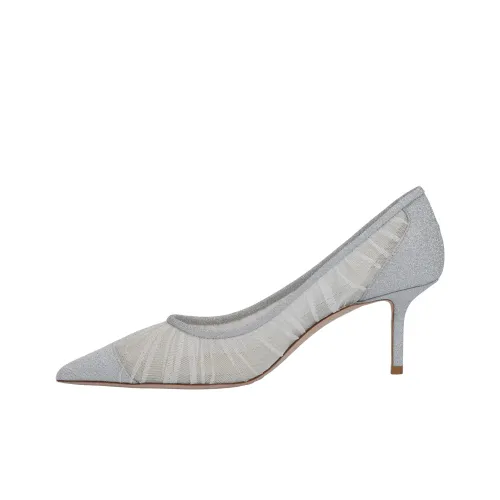 Jimmy Choo Любовь Низкий каблук Высокие каблуки 6,5 см Женские Серебристый