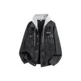 Чёрный с серым капюшоном