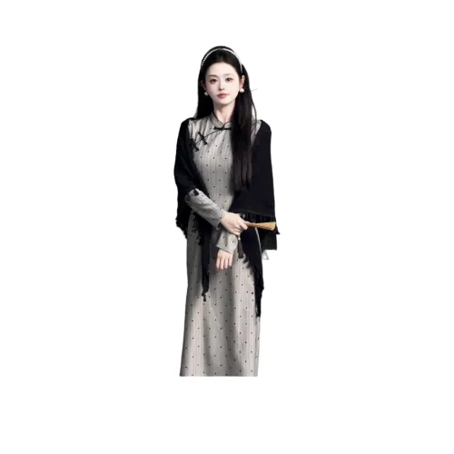 Aghr Длинное платье с длинными рукавами женское