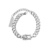 Белый циркон, без рисунка, цепь