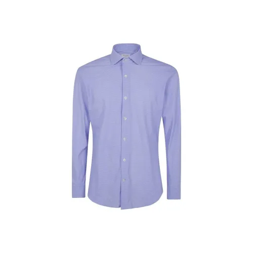 Tintoria Mattei Blue Men's Shirts Тинтория Мацци Синий Мужские Рубашки