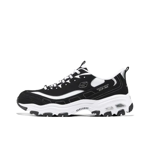 Skechers D'LITES 1,0 Дышащая Поддержка Низкий Топ Кроссовки Мужские Черно-Белые