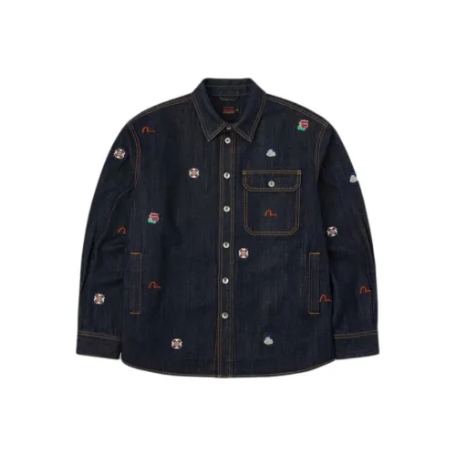 EVISU Джинсовый синий Мужской Джинсовые куртки