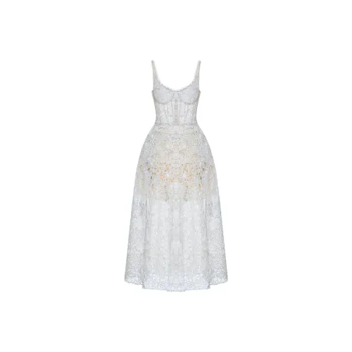 MONTSAND FW25 Цветочный дизайн Кружево Maxi Dress Slip Платье Женские