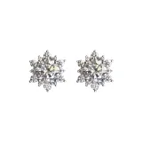 Серьги-гвоздики "Снежинка" -- Белый (1 пара)
