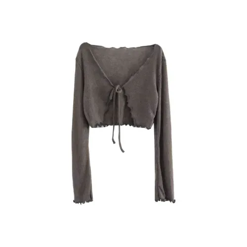 LOWEAR Wrinkle KNIT Crop Кардиган Трикотаж Женский