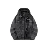 Чёрный с серым капюшоном