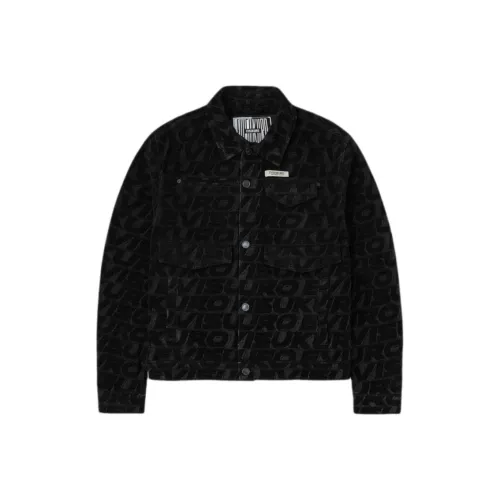 EVISU Черная куртка с принтом "Повсюду" Мужская