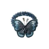 Синяя бабочка, кристальная резинка для волос