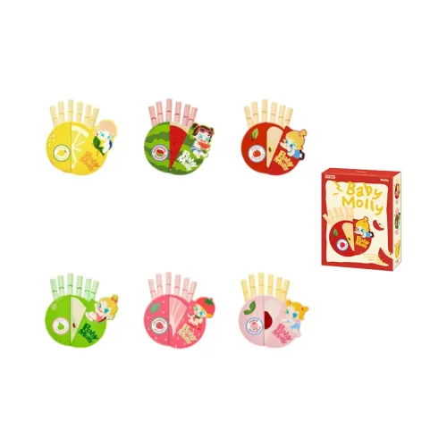 POP MART Малыш Molly Fruity Аромат Слепые коробки Один Mystery Коробка Целая коробка 6 шт