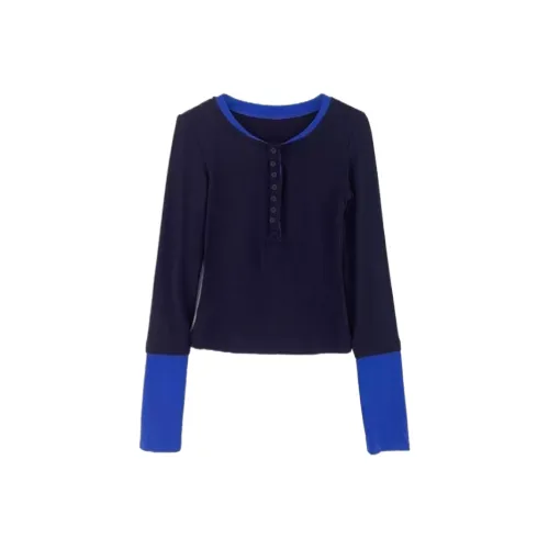 ZEKIKO STUDIO Темно-синий Синий Женские T-рубашки