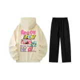 Абрикосовый топ+черные брюки