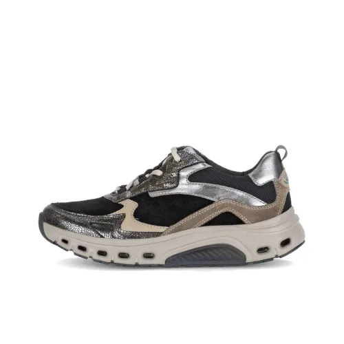 Gabor Rollingsoft Low Топ Повседневная обувь Женская Черная Серебряная