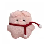 Розовая Свинья Скрипящая + Красный Шарф