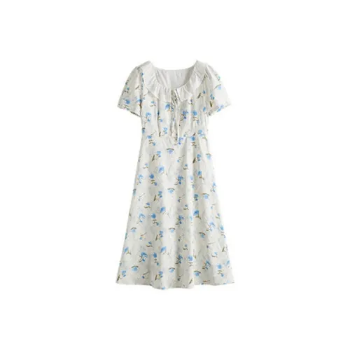 SLLSKY Короткий рукав Платье Женское